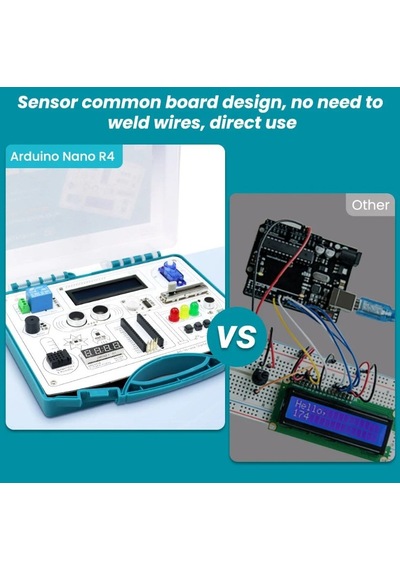 Elecrow Arduino Nano R4 Hepsi Bir Arada Başlangıç Seti 16 Modül, 20 Ders
