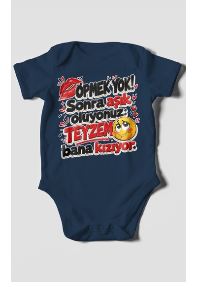 Morivokids Teyzeye Özel Kısa Kollu Bebek Body %100 Pamuk Zbn156-kk Lacivert