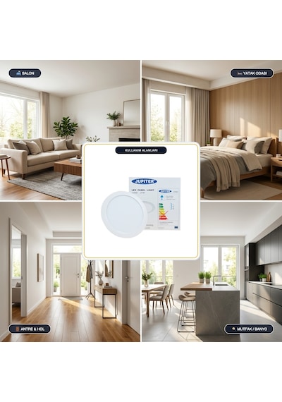 Jupıter 24w Eko Serisi Slim Led Panel Armatür - 6500k Beyaz Işık - Ld468-b