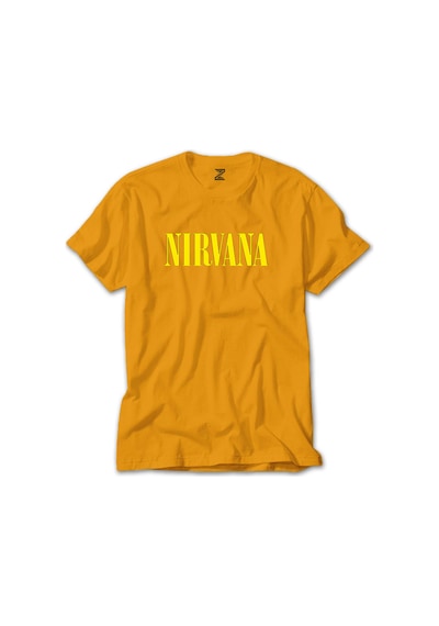 Nirvana Yazı Sarı Yeşil Tişört