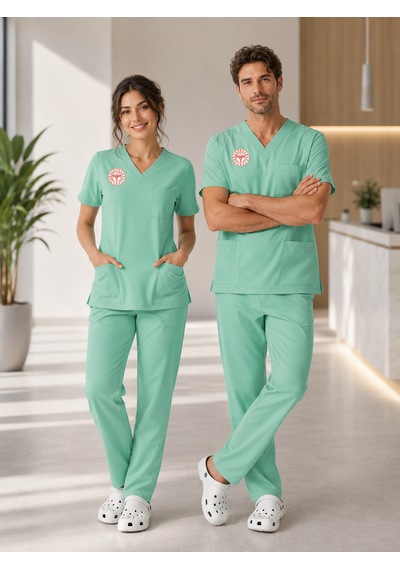 Aile Sağlığı Forması Scrubs Likralı Takım Sağlık Bakanlığı Uyumlu-bermuda