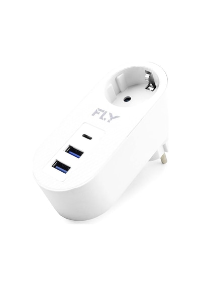 Topraklı Termal Akım Korumalı Priz Adaptörü 2 Usb 1 Type-c 3400-01 Evimdeyokyok