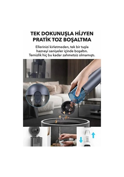 Araç Süpürgesi Şarjlı 120w 20.000pa Göstergeli Yeni Nesil Metal F