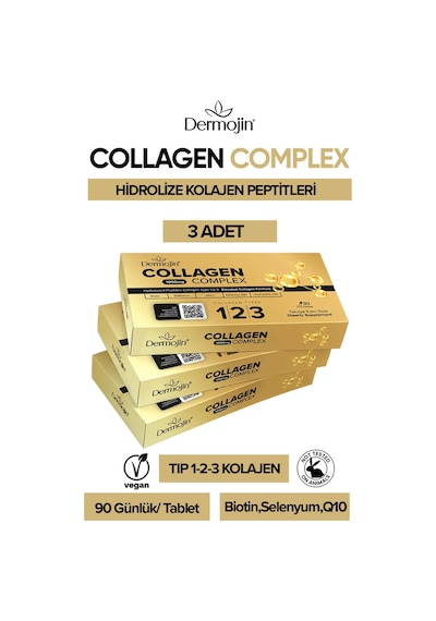 Dermojin 1000 MG Tip I-II-III Collagen Complex 3 x 30 Tablet