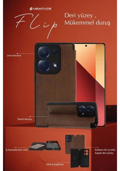 Samsung Galaxy Uyumlu, A55 5g Kılıf Flip Cover - Taba