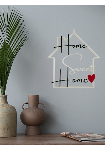 3d Baskı Home Sweet Home Yazılı Modern Dekoratif Hediyelik Masaüstü Dekor Obje Duvar Ve Kapı Süsü