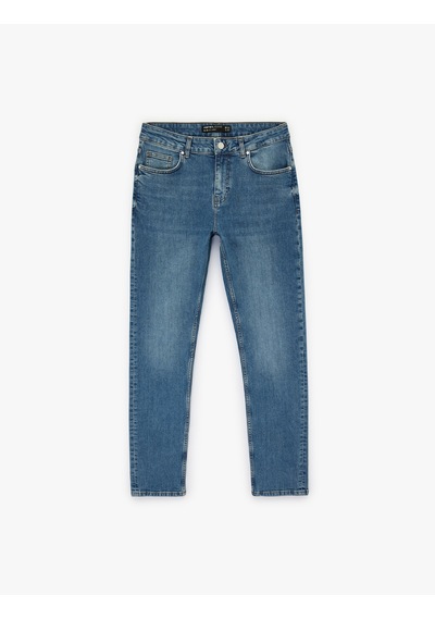 Koton Normal Bel Pamuklu Slim Fit Jean Pantolon - Brad Jean Orta İndigo 6sam40003nd