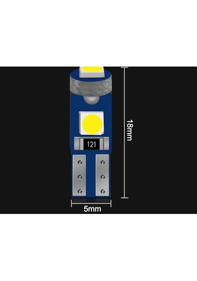 10 Adet T5 Led Mini Dipsiz Kilometre Gösterge Ambians Aydınlatma Kırmızı