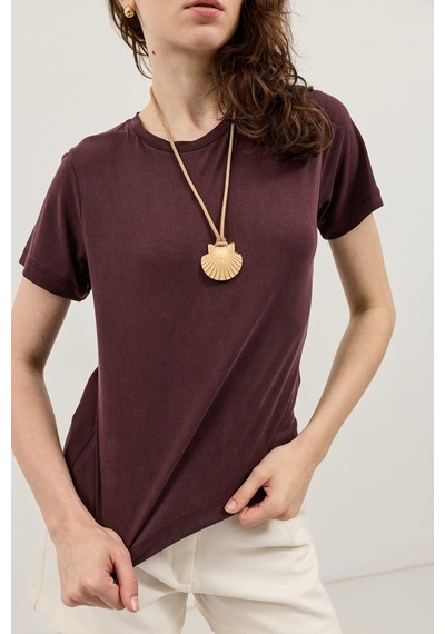Antioch Modal Karışımlı T-shirt Mürdüm