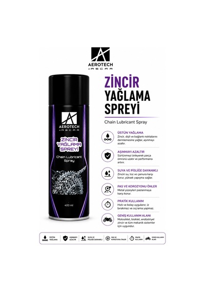Aerotech Zincir Yağlama Spreyi 200 ML