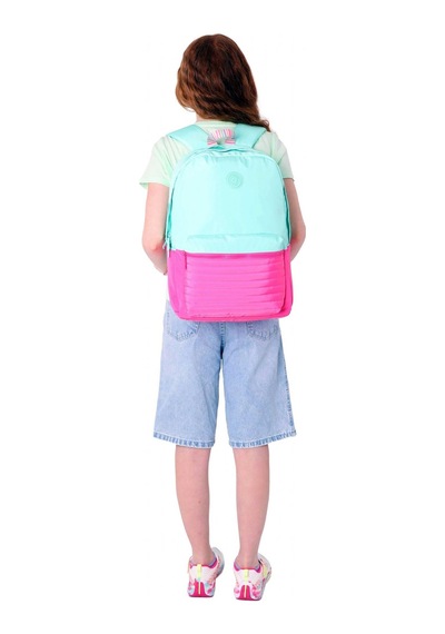 Kaukko Quick Kız Çocuk Üç Bölmeli Yeşil Pembe Kapitone Detaylı Okul Sırt Çantası - K1790 Yeşil - Pembe