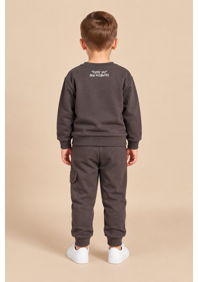 Ahengim Erkek Çocuk Pamuklu Baskılı 2 Li Takım Sweatshirt Eşofman Altı 1-4 Yaş Ak122 Kahverengi Ahengim Erkek Çocuk Pamuklu Baskılı 2 Li Takım Sweatshirt Eşofman Altı 1-4 Yaş Ak122 Kahverengi