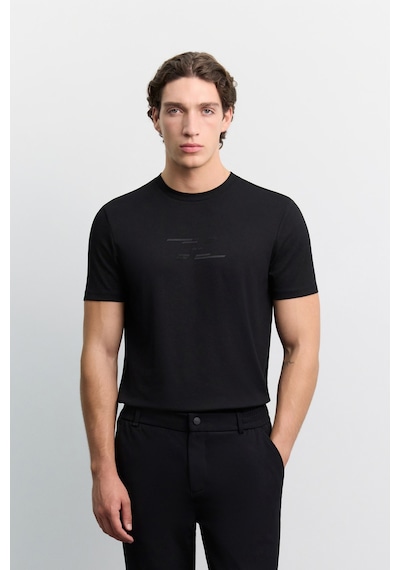 Avva Erkek Siyah Yanı Lastikli Kırışmaz Hızlı Kuruyan Teknik Kumaş Slim Fit Pantolon A62y3077