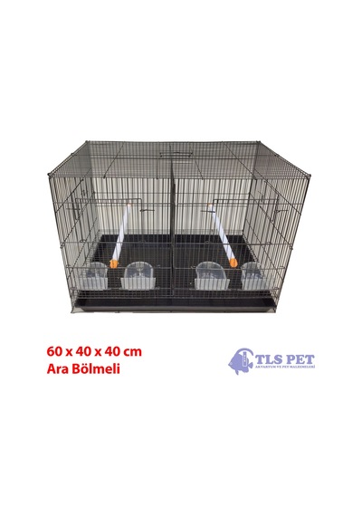 Tlspet İthal Ara Bölmeli Salma Çifthane Kafes x 6 Adet 60x40x40 c