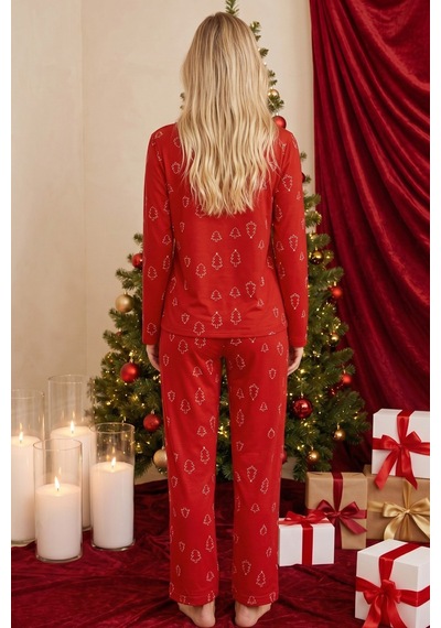 Siyah İnci Yılbaşı Temalı Desenli Termal Kumaşlı Ultra Soft Yumuşak Düğmeli Örme Pijama Takımı 26226115 Kırmızı Siyah İnci Yılbaşı Temalı Desenli Termal Kumaşlı Ultra Soft Yumuşak Düğmeli Örme Pijama Takımı 26226115 Kırmızı