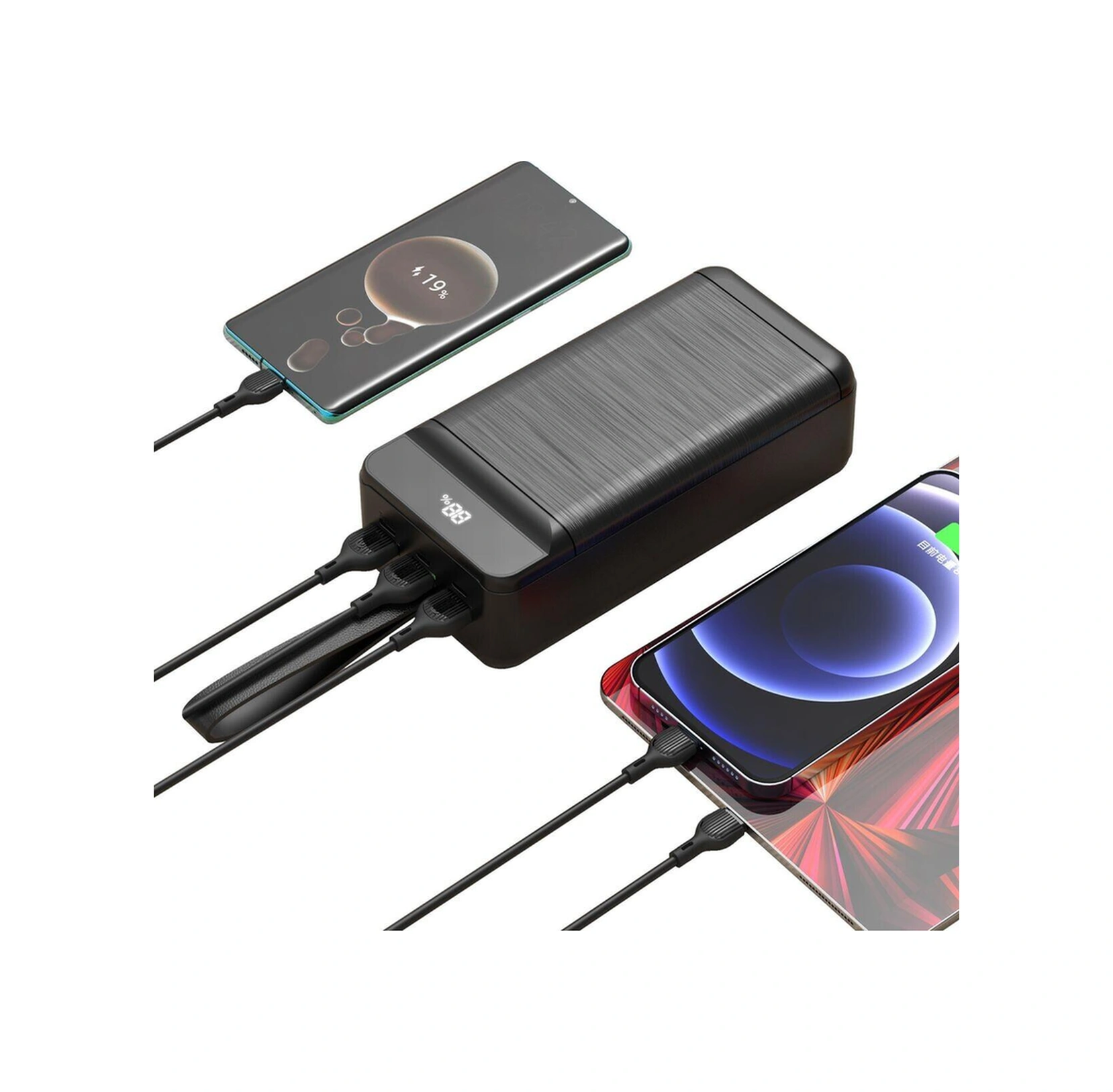 Xo Xo-pr160 80.000 Mah Dijital Göstergeli 22.5w Taşınabilir Şarj Aleti Powerbank-15763 Düz