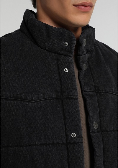 Colin's Colins Regular Fit Dik Yaka Çıtçıtlı Astarlı Erkek Black Denim Yelek Cl1082648 Q1.v1 Dn45136