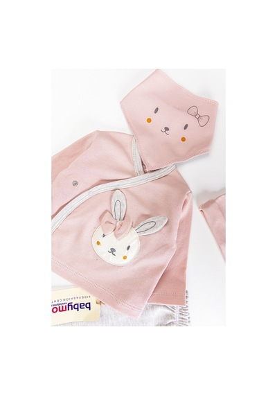 Babymod Tavşan Figürlü 5 Parça Kız Bebek Hastane Çıkışı Bebek Takımı