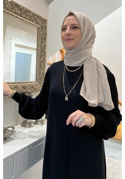 Rabia Şamlı Ecem Siyah Triko Elbise Normal