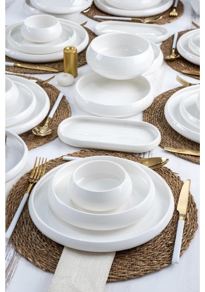 Bıanco Perla Full Moon 6 Kişilik 27 Parça Yemek Takımı-7145 Mavi