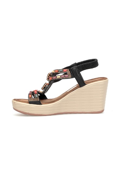 Guja 26y155 Kadın Taşlı Dolgu Topuk Sandalet Siyah