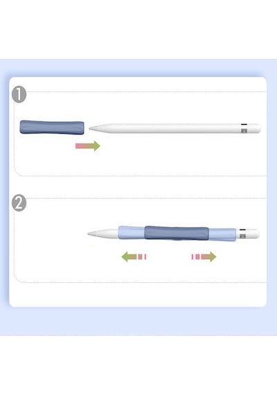 Apple Pencil 1-2 Nesil Pro Usb-c Uyumlu Soft Yumuşak Silikon Kalem Tutucu Ve 8'li Kalem Ucu Koruyucu Lavanta