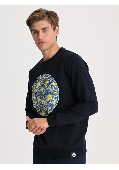 Fenerbahçe Lacivert Tribün Kamuflaj Logolu Erkek Sweatshirt Fb Laci Yeni
