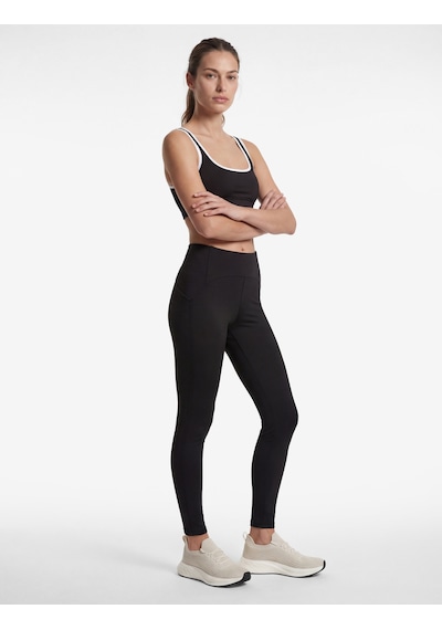 Koton Yüksek Bel Slim Fit Dikiş Detaylı İnterlok Spor Tayt Siyah 6sak40203nk