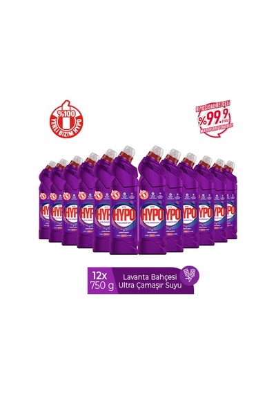 Hyper Hypo Ultra Kıvamlı Çamaşır Suyu Lavanta 12 x 750 G