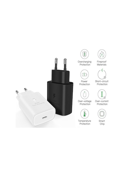 Samsung Galaxy A73 S22 S23 A23 M23 M33 A53 Uyumlu Android Type-C Ultra Hızlı Şarj Cihazı / Şarj Aleti 22.5W 3.0 Amper Şarj Başlığı Adaptör