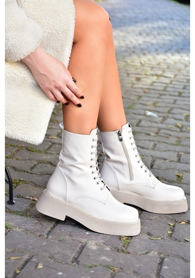 Fox Shoes Bej Kalın Tabanlı Günlük Kadın Bot Postal L610130109