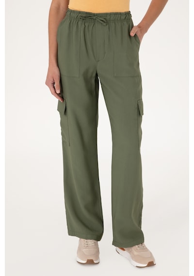 U.S. Polo Assn. Kadın Koyu Haki Cargofit Kanvas Pantolon 50309123-VR111