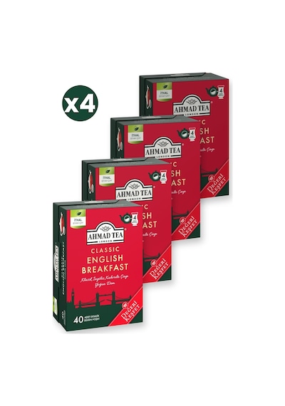 Ahmad Tea Klasik English Breakfast Demlik Poşet Çay 40x2 G 4'li Ekonomik Paket Toplam 160 Demlik Poşet