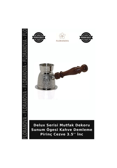 Delux Serisi Mutfak Dekoru Sunum Ögesi Kahve Demleme Pirinç Cezve 3.5'' İnc