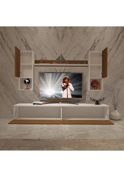 Decoraktiv Eko 5da Slm Std Tv Ünitesi Tv Sehpası Beyaz - Ceviz