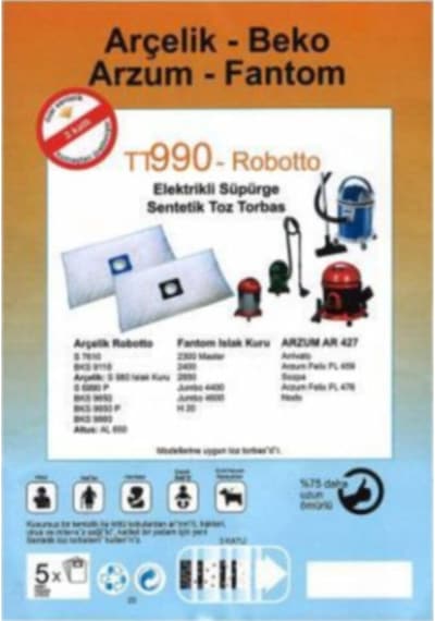 -Beko Uyumlu-fantom-arzum-ariwato Süpürge Torbası 5 Adet