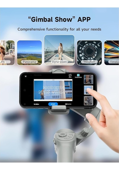 Telefon Sabitleyici Selfie Gimbal - 3 Eksenli Sabitleyici Yapı, Led Işıklı Tasarım, Selfie Çekimi, Otomatik Yüz T Diğer