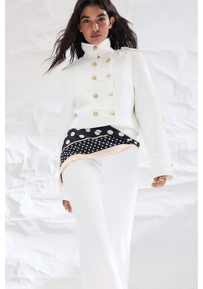 Defacto Afra X Defacto Dik Yaka Tweed Blazer Ceket I2534ax26auer225 Ekru-er225