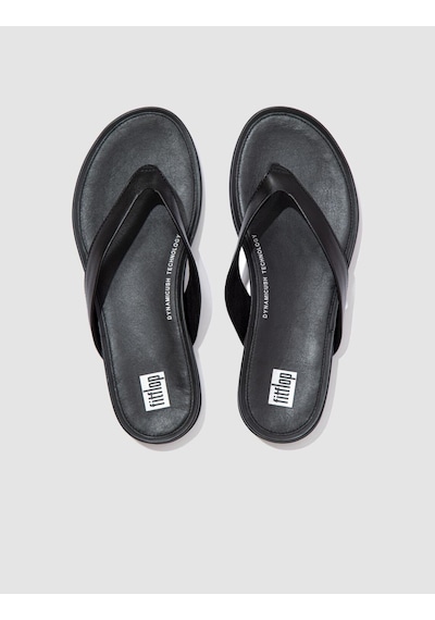 Fitflop Gracıe Leather Eo8 Siyah Kadın Parmak Arası Terlik Siyah