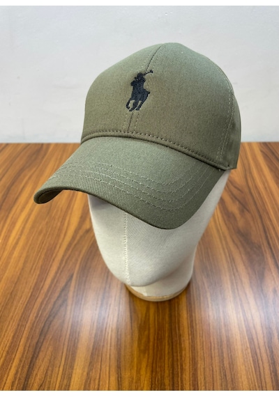 Hamze Polo Nakışlı Gabardin Kumaş Unisex Cap Şapka Haki