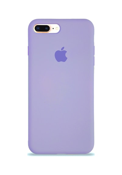 Apple Uyumlu iPhone 8 Plus Logolu Silikon Kılıf Altı Kapalı İçi Kadife Lansman Arka Kapak
