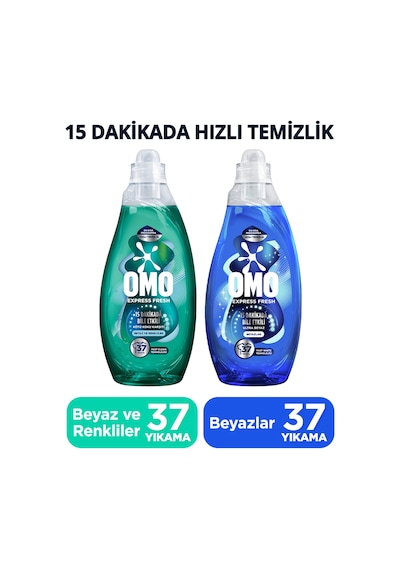 Omo Express Fresh Ultra Beyaz Sıvı Deterjan 1480ml X1 Kötü Koku Karşıtı Beyaz Ve Renkliler X1 1480 ML