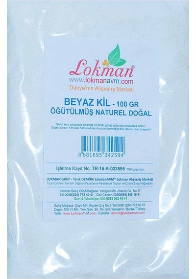Lokmanavm Beyaz Kil 100 Gr Doğal Saf Toz Mini Maskesi Kili