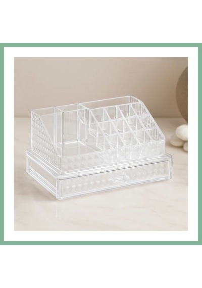 Bşkvirgo Tek Çekmeceli 16 Bölmeli Şeffaf Makyaj Ve Takı Organizeri 23.3x13.5x11.5 Cm Bsk2026