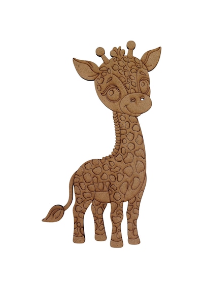 Boyanabilir Ahşap Zürafa Figürü 18x10 Cm 10 Adet