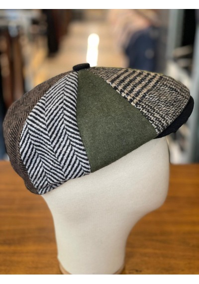 Hamze Peaky Blinders Tarz İngiliz Model Balıksırtı Desen Kaşe Kumaş Kasket Şapka Çok Renkli