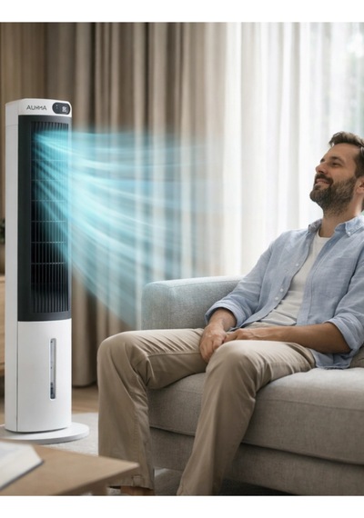 Auhma Acfn07 70w Sulu Soğutucu Kule Tipi Vantilatör - 3l Su Tankı, Uzaktan Kumandalı, Led Ekranlı