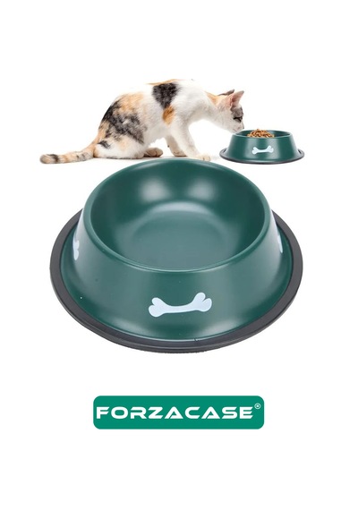 Forzacase 16 Cm 250 Ml Kediler Ve Köpekler İçin Taşınabilir Pratik Metal Mama Ve Su Kabı - Fc1174