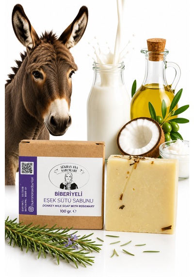 Biberiyeli Zeytin Yağlı Eşek Sütü Sabunu 100 Gr