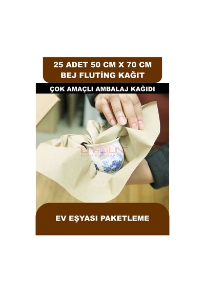 25 Adet 50cm X 70cm 100 Gr. Fluting Bej Ambalaj Kağıdı, Çeyiz Ev Eşyası Hediye Ürün Paketleme, Çocuk Etkinlikleri